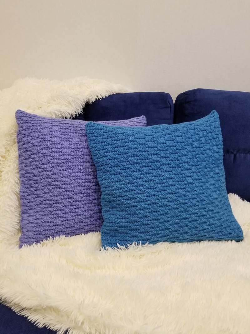 Decorative pillow case Cushion cover Knit pillow case Crochet pillow Boho - หมอน - วัสดุอื่นๆ 