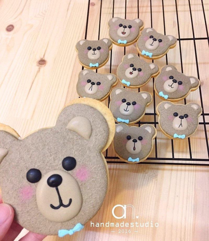 Teddy Bear Cute Bear Head Icing Cookies (10pcs) by anPastry - Handmade Cookies - Fresh Ingredients 