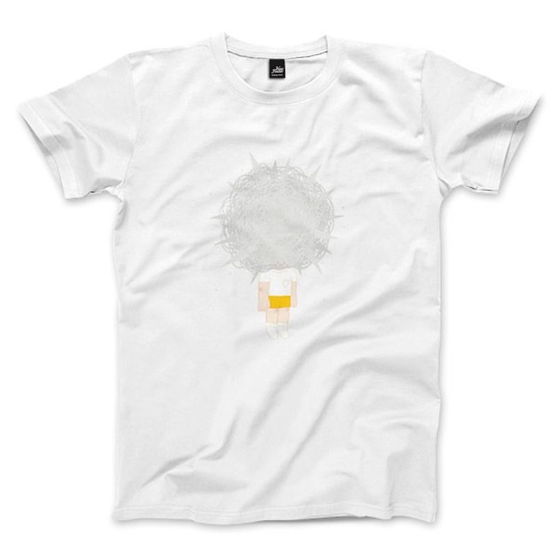 Bear Scarred-White-Unisex T-shirt - เสื้อยืดผู้ชาย - ผ้าฝ้าย/ผ้าลินิน ขาว