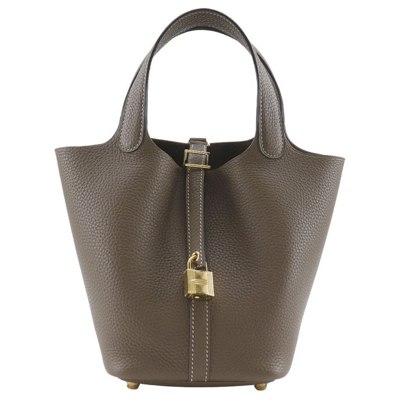 【日本直送】エルメス HERMES ピコタンロック18 PM ハンドバッグ トリヨンクレマンス エトゥープ ゴールド金具 U レディース【中古】 - 手提包/手提袋 - 真皮 咖啡色
