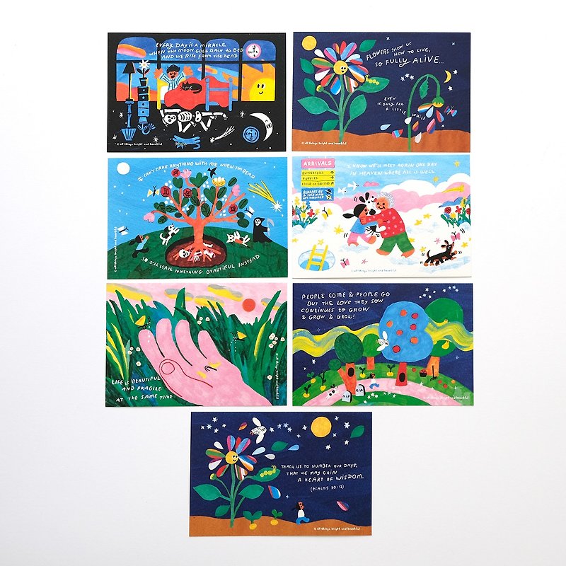 Death Postcard Set 1 - Cards & Postcards - Paper Multicolor