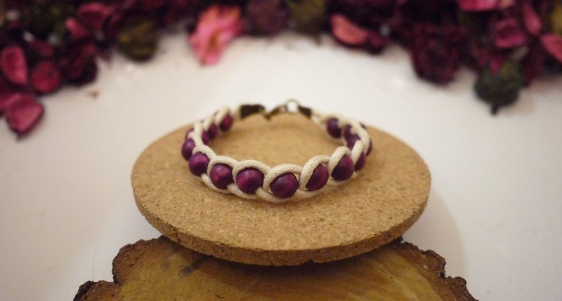 Wooden bead vintage bracelet - Bracelets - Other Materials Multicolor