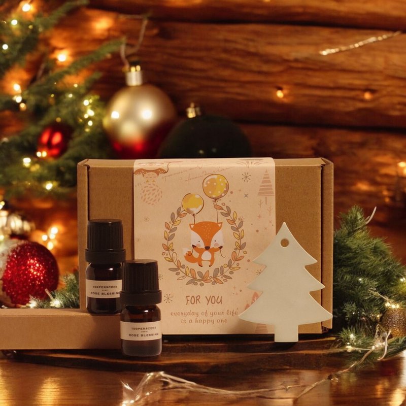 Taiwan Forest Diffuser Stone Gift Box / Woody Notes Christmas Gift - น้ำหอม - น้ำมันหอม สีกากี