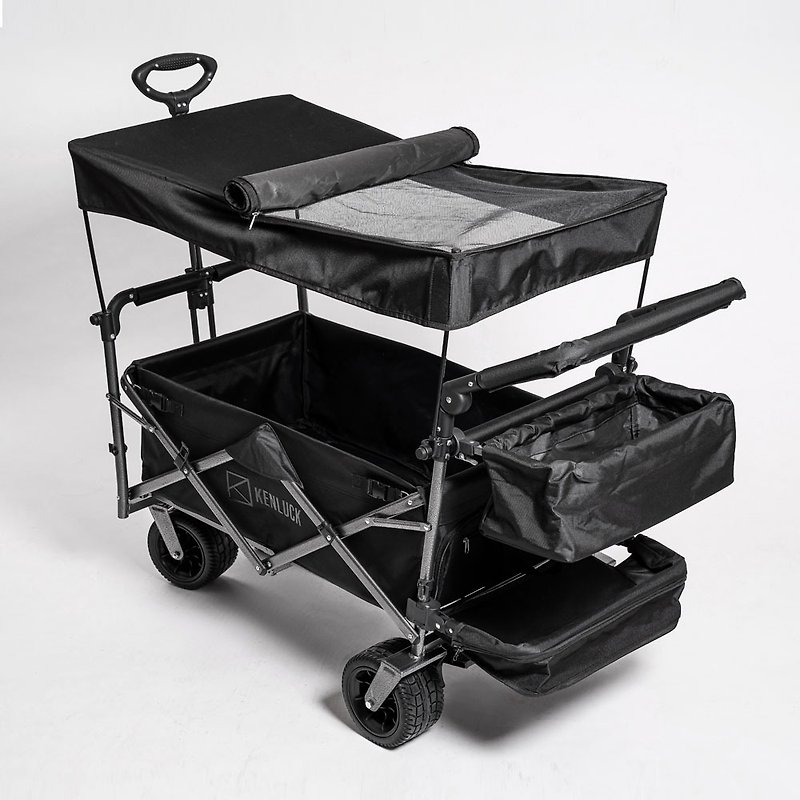 KENLUCK Wagon Advanced Ceiling Edition Multifunctional Folding Trolley-Dark Limited Edition - Camping Gear & Picnic Sets - Other Metals Black