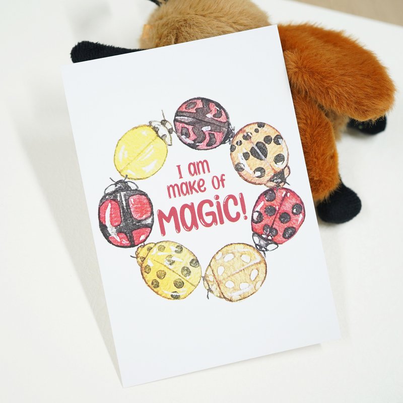 【Miss Ladybugs - I'm Make of Magic】Art Print Postcard - Cards & Postcards - Paper White