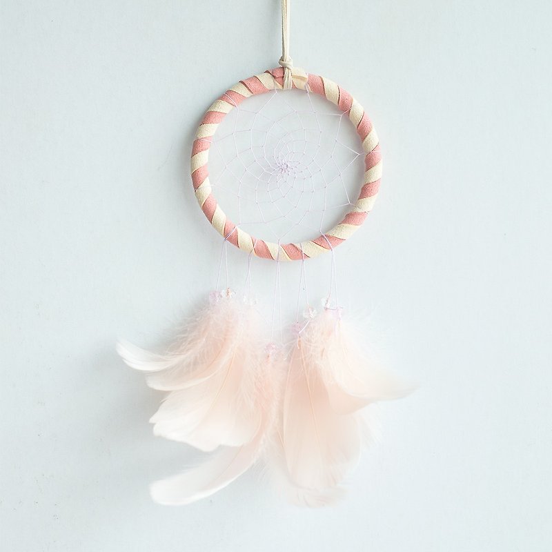 Dream Catcher 10cm - Coral Red - Two-tone (rice white + coral red) Pop-up gray tone suddenly occurs - ของวางตกแต่ง - วัสดุอื่นๆ สึชมพู