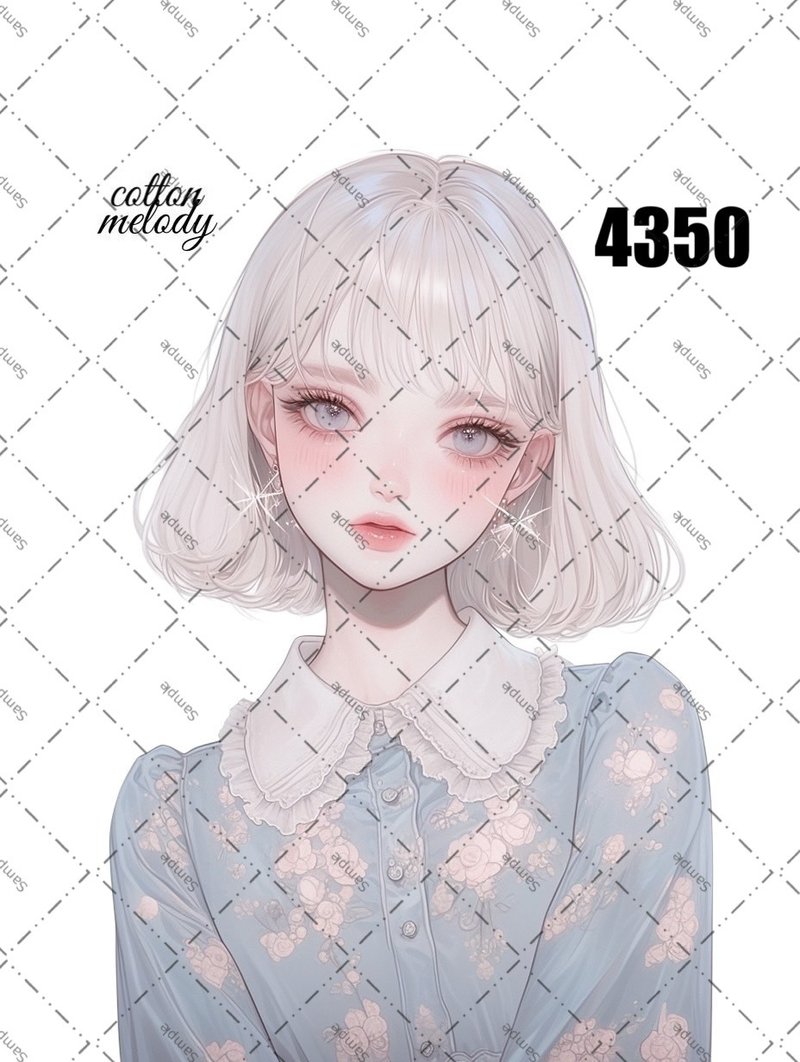 original sticker no.4350 人物ステッカー オリジナルステッカー オリジナル人物ステッカー 装飾ステッカー cotton melody - 貼紙 - 紙 