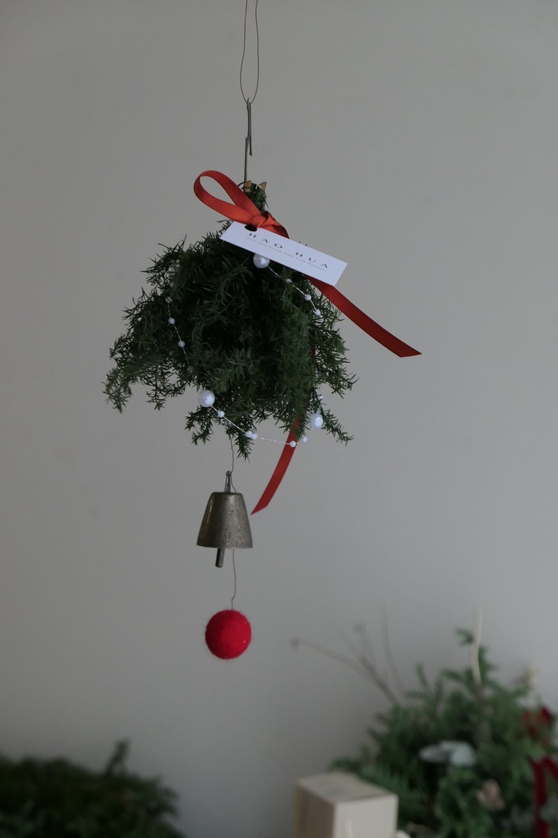 【好花】鈴鐺掛球永生聖誕樹 聖誕節禮物 - 乾燥花/永生花 - 植物．花 紅色