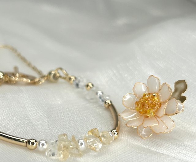 蓄光するスノークリスタルのチャーム【11月シトリン】 蓄光するスノークリスタルのチャーム【11月シトリン】 11月誕生石