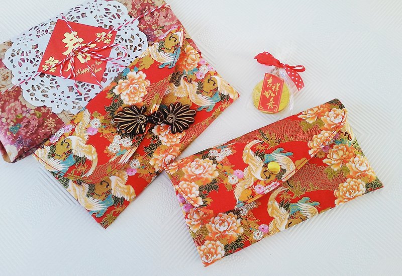 Songhe sickness spring red envelopes (a set of two) female money bags passbook package (Limited) - Chinese New Year - Cotton & Hemp Red
