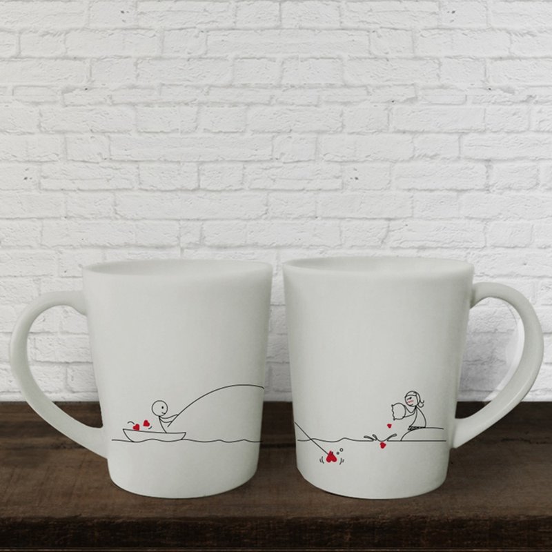 CATCH MY HEART  Coffee Mugs by HUMAN TOUCH - แก้วมัค/แก้วกาแฟ - ดินเหนียว ขาว