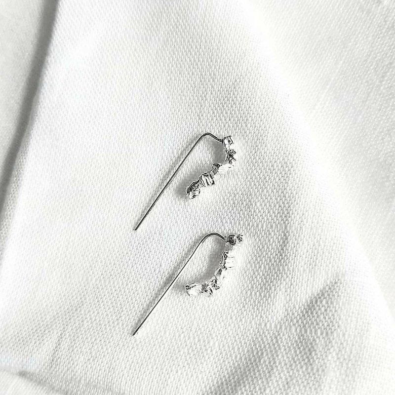 │Landscape│ Simple pebbles • Sterling silver earrings • Original designer - Earrings & Clip-ons - Other Metals 