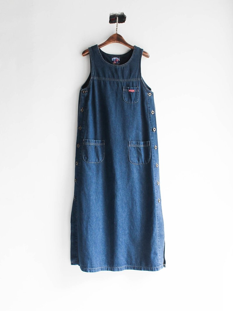 River Hill - the cool summer and autumn end-piece denim dress love chi antique neutral overalls oversize vintage - อื่นๆ - ผ้าฝ้าย/ผ้าลินิน สีน้ำเงิน
