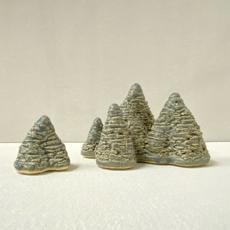 【Eternal Burning】Handmade Ceramic Hiking Decoration Living Home Furnishings - Items for Display - Porcelain Gray