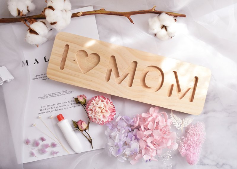 七夕DIY材料包-I love mom 乾燥花 不凋花 永生花 送禮 手作 - 花藝/盆栽/植栽 - 植物．花 