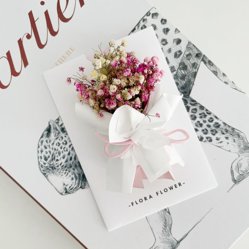 Flora Flower乾燥花卡片-滿天星的祝福 - 乾燥花/永生花 - 植物．花 粉紅色