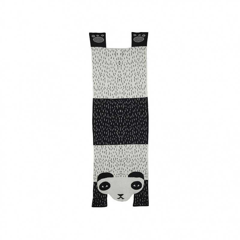 Panda Pure Wool Shawl | Donna Wilson - ผ้าพันคอถัก - ขนแกะ สีดำ