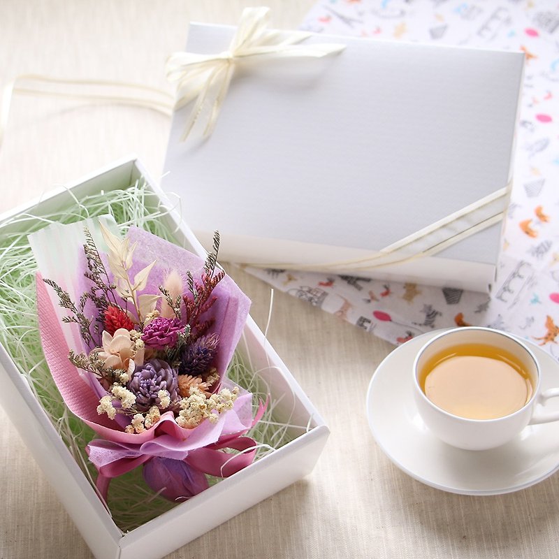 [12% off] French fragrance bouquet gift box / handmade [fragrance small objects] - ช่อดอกไม้แห้ง - พืช/ดอกไม้ สึชมพู