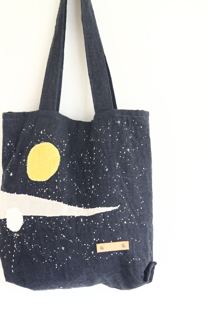 Collage tote bag middle star · kamogawa - Messenger Bags & Sling Bags - Cotton & Hemp Blue