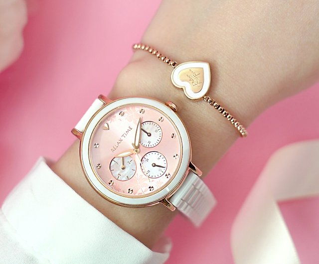 zelf Typisch klinker RELAX TIME Love Series Semi-Ceramic Three Eyes Watch Love Pink (RT-91-3)  Gift Bracelet - Shop Moda Bello - Women's Watches - Pinkoi