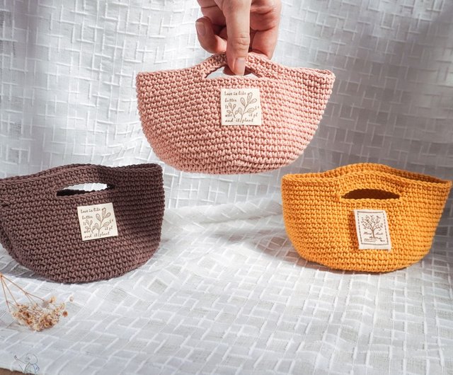 Handmade knitting Cotton handbag mobile phone bag dumpling bag