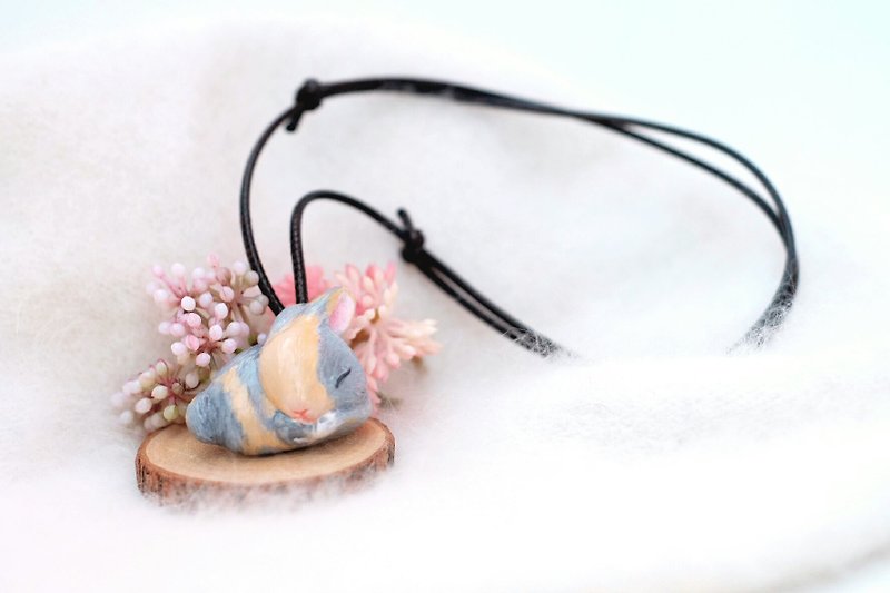 Necklace, Heart Mouth Needle Dual-use Jewelry-Sleeping Baby Series - Necklaces - Clay Khaki