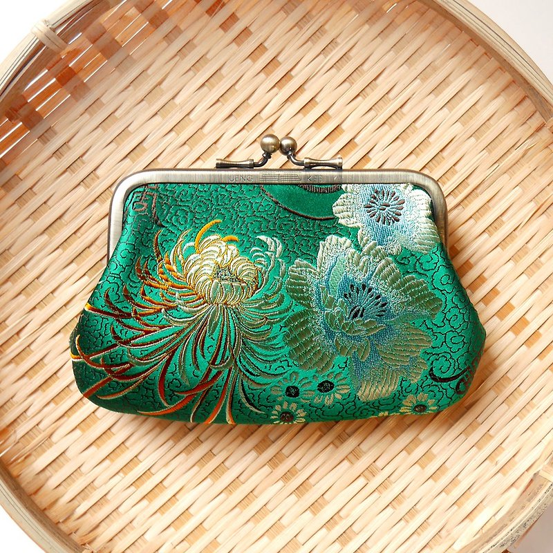 Second wife Zhuo Yunkou gold buns mother bag / coin purse [made in Taiwan] - Coin Purses - Other Metals Green