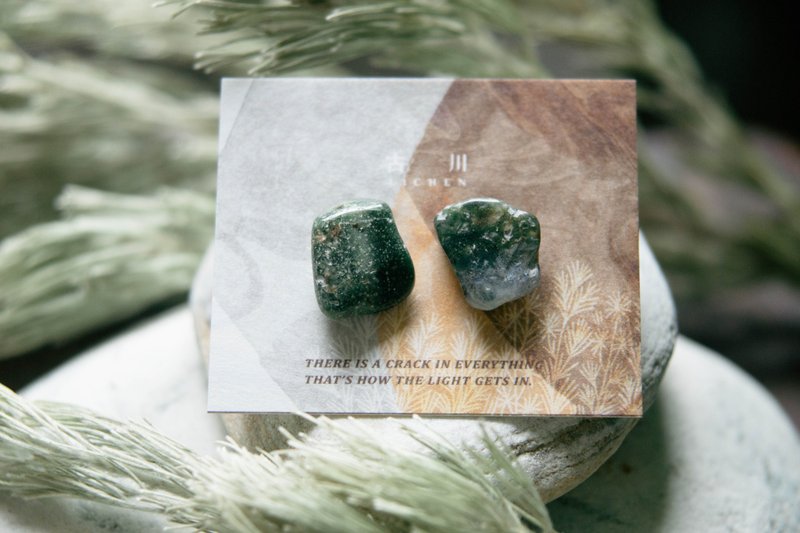 CRACK | 礦物系耳環 |  EARRINGS - 耳環/耳夾 - 玉石 綠色