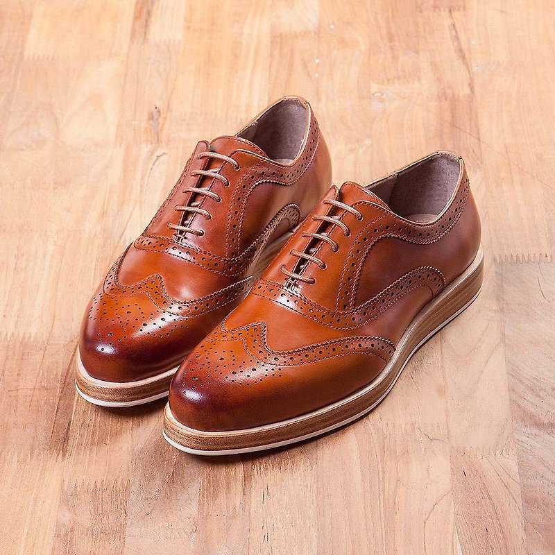 Vanger original wood sense Oxford casual shoes Va244 coffee - Men's Casual Shoes - Genuine Leather Brown