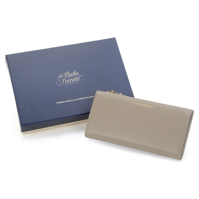 Thanksgiving gift La Poche Secrete: Hepburn style leather long clip phone bag _ latte light brown _iPhone7 plus - Wallets - Genuine Leather Khaki