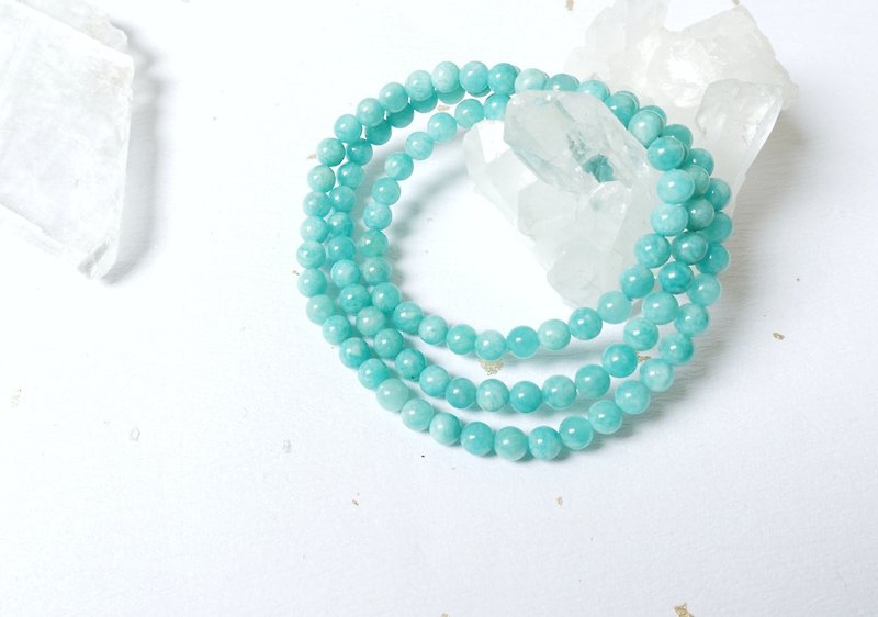 Tianhe Stone natural crystal three circles [5mm] - Bracelets - Crystal Transparent