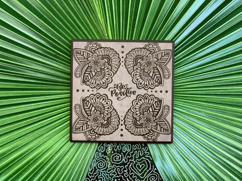 Zentangle Pattern Water absorption Insulated coaster - ที่รองแก้ว - ดินเหนียว 