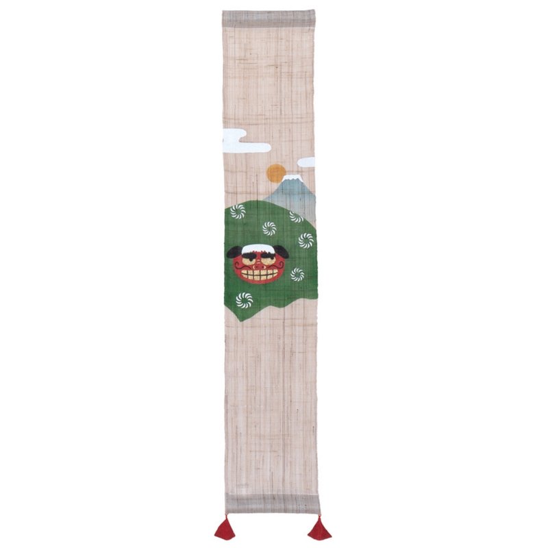 京都手繪豆亞麻吊飾-富士見獅子 - 擺飾/家飾品 - 棉．麻 