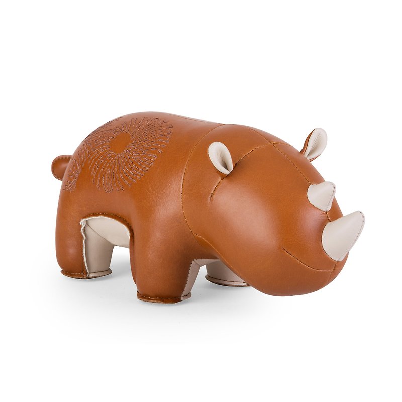 Zuny - Rhino Hino/ Hippo Budy Paperweight & Bookend (10th Anniversary Limited) - Items for Display - Faux Leather Multicolor