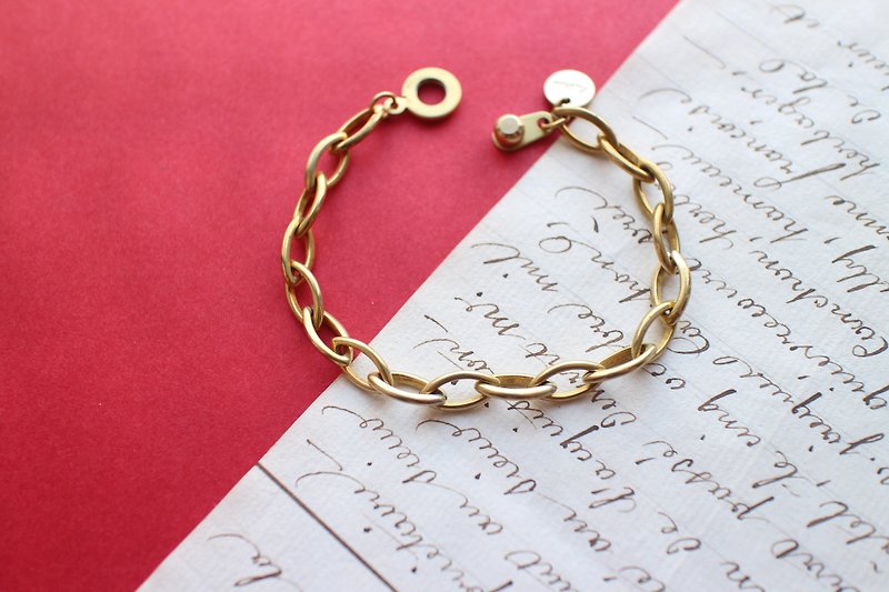 Thinking-Brass bracelet - สร้อยข้อมือ - ทองแดงทองเหลือง สีทอง