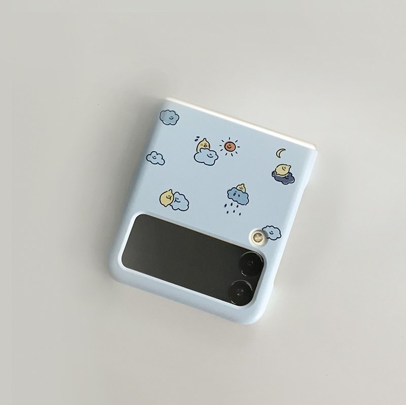Phone Protection Hard Case | Lemony & Cloud Galaxy Z Flip 3 / 4 Hard Case - เคส/ซองมือถือ - วัสดุอื่นๆ สีน้ำเงิน