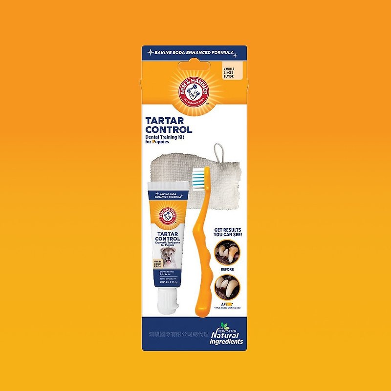 [Arm & Hammer] Pet Dog Teeth Cleaning Training Set - Cleaning & Grooming - Other Materials Orange