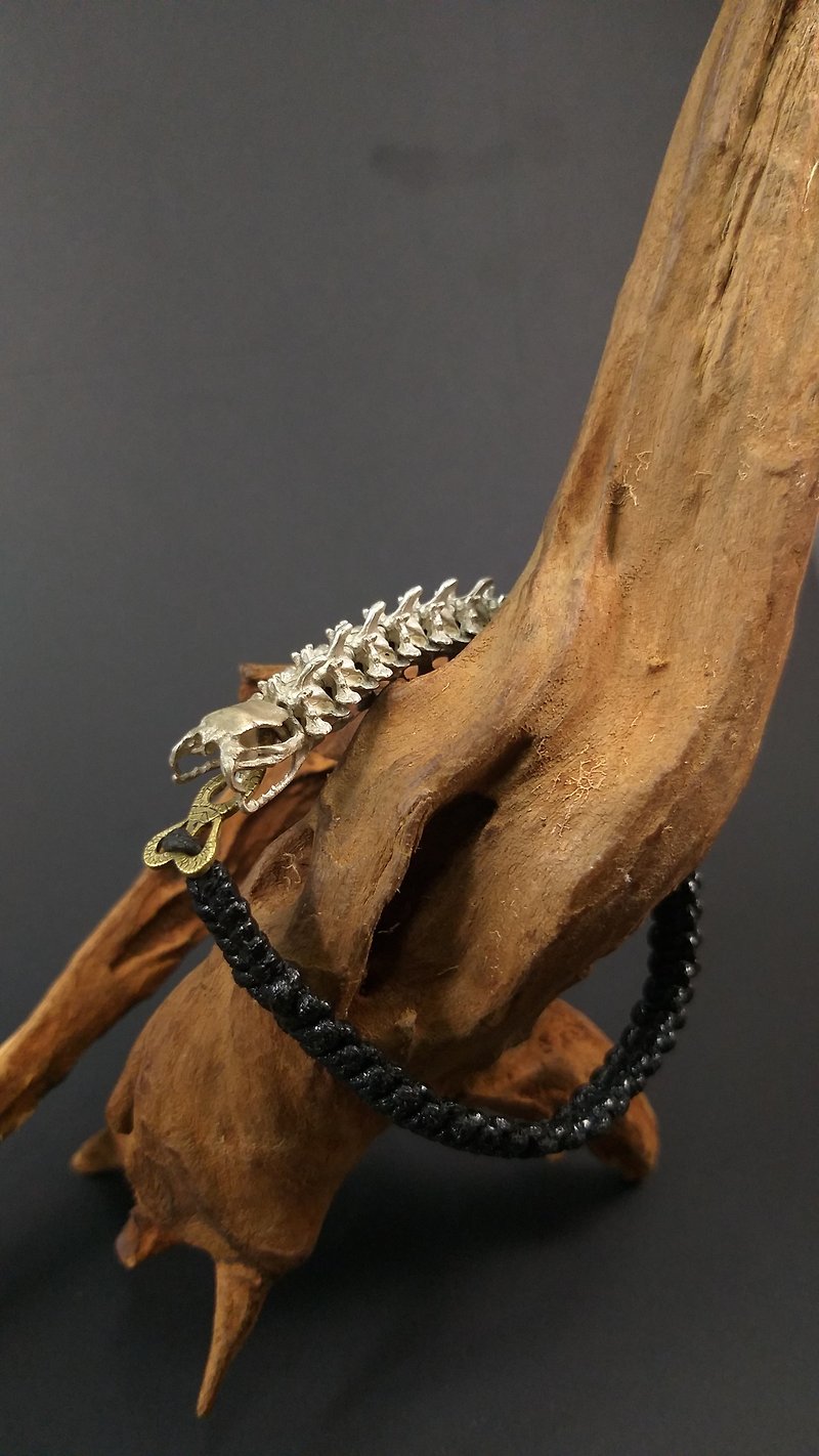 Snake chain. Shelian Silver White Snake Spine Bracelet Wax Weaving [Spine Chain Series] - Bracelets - Silver 