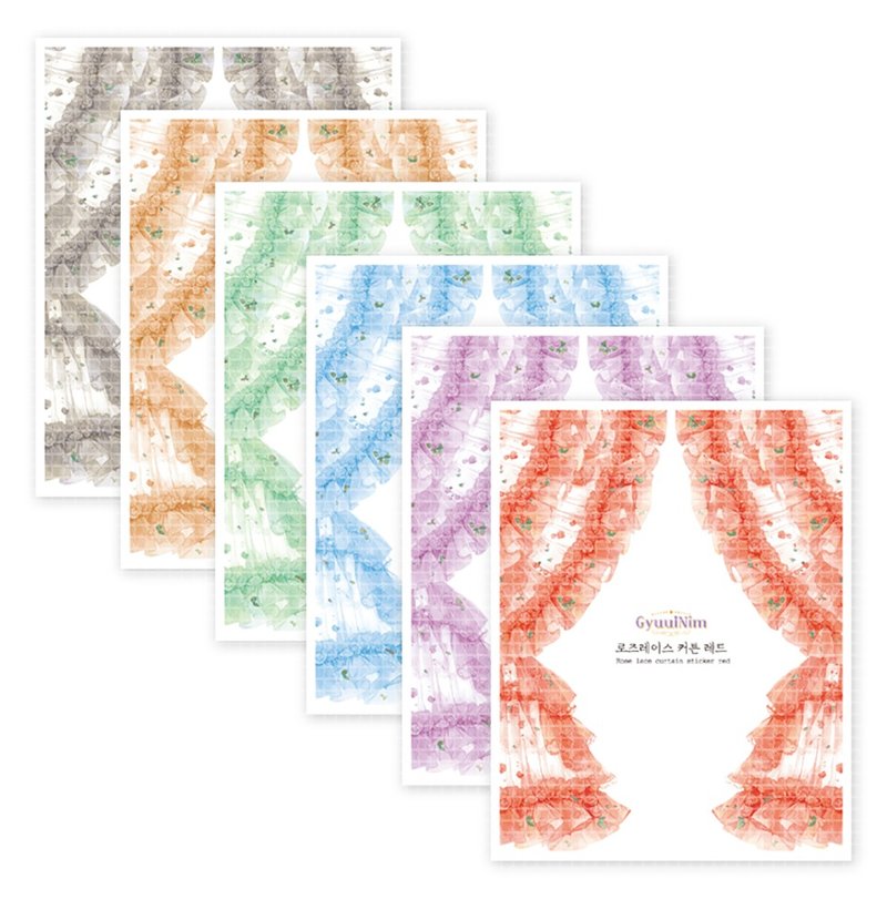 Rose lace curtain sticker(B type) - 便條紙/便利貼 - 紙 