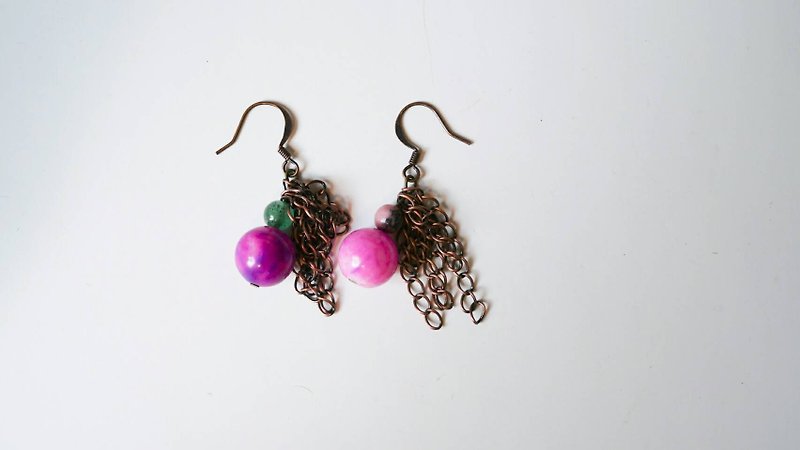 Christmas Jingle [X] hand made natural stone earrings - Earrings & Clip-ons - Other Metals 