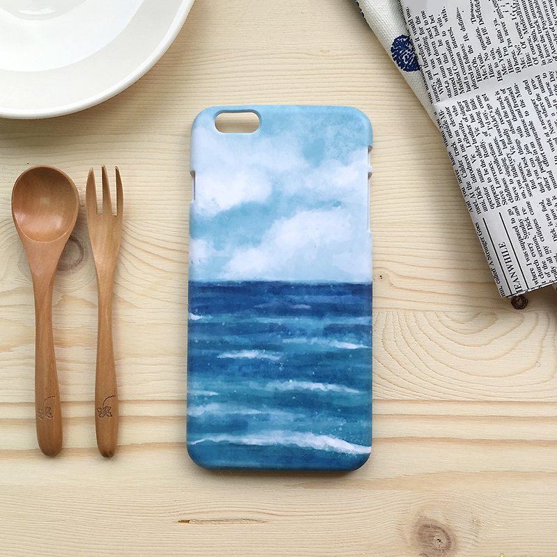 静かな青い海（iPhone.Samsungサムスン、HTC、ソニー。Asusの携帯電話のシェル保護スリーブ） - スマホケース - プラスチック ブルー