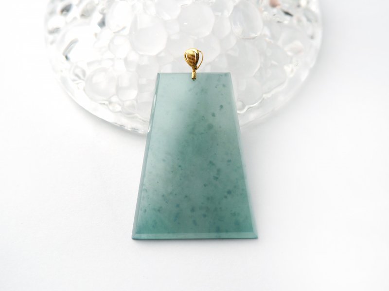 Ice blue Teal snow jade Wushi brand | Natural A grade jade necklace - Necklaces - Jade Blue