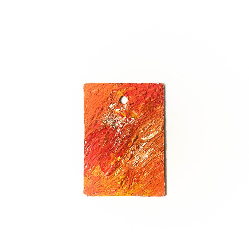 手繪抽象藝術環保木牌吊飾 Abstract Wood Art _Fire Dragon - 吊飾/掛飾 - 環保材質 紅色