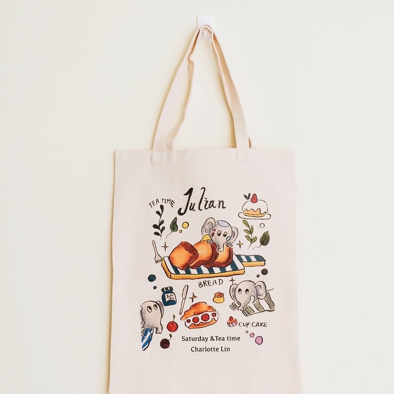 [Charlotte Lin Lin Xiaorou] canvas bag・cooking together style - กระเป๋าถือ - ผ้าฝ้าย/ผ้าลินิน 