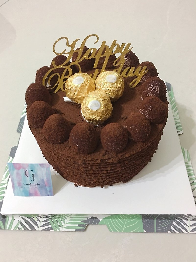 Chocolate food, love Sands chocolate birthday cake, Mother's Day cake, 6吋 - เค้กและของหวาน - อาหารสด สีนำ้ตาล