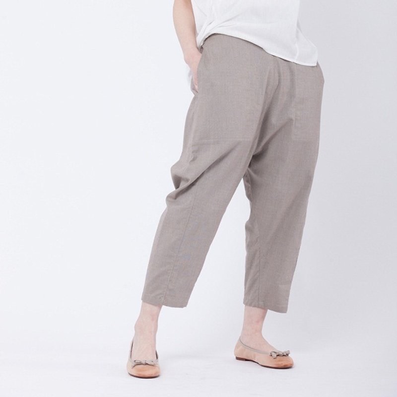 Max pockets carrot pants / brown - กางเกงขายาว - ผ้าฝ้าย/ผ้าลินิน สีกากี