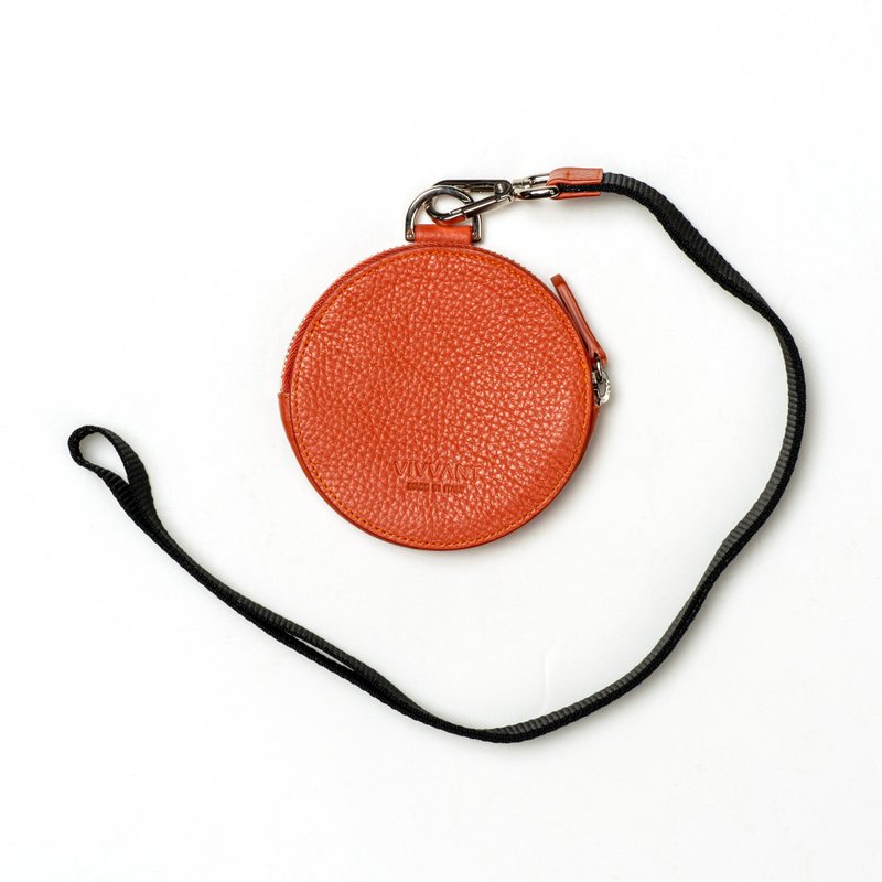 Vivvant Multifunctional round bag (orange) - Keychains - Genuine Leather Orange