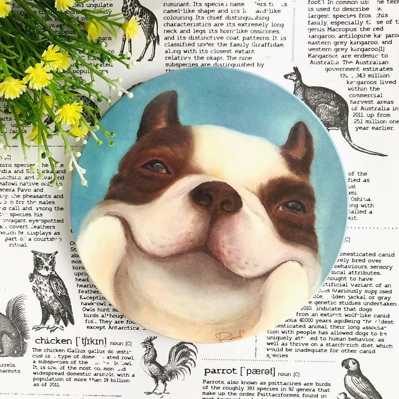 Fadou absorbent coaster coaster dog - Coasters - Pottery 