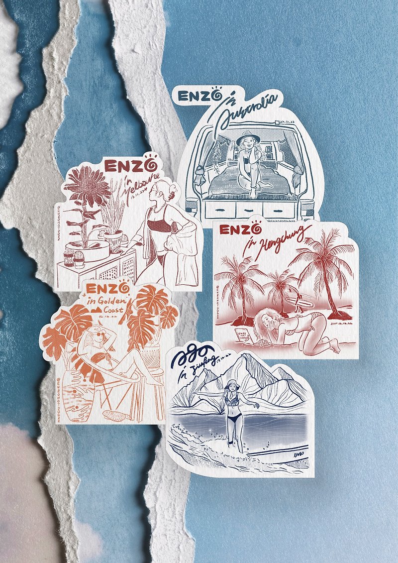 2023 Enzo in AUS Stickers - สติกเกอร์ - วัสดุกันนำ้ 
