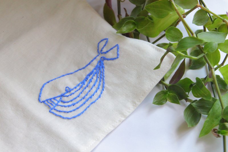 Handkerchief of whale - ผ้าขนหนู - ผ้าฝ้าย/ผ้าลินิน สีเทา